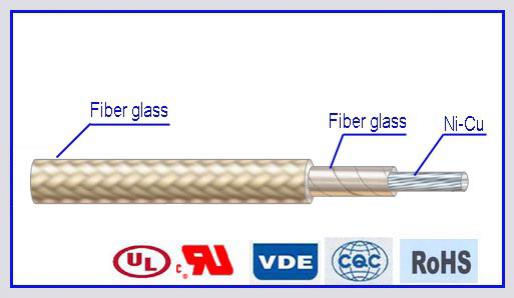  Fios elétricos com trança de fibra de vidro resistente ao fogo AWM 5108 